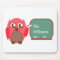 Teacher Mousepad - Red Owl At Chalkboard