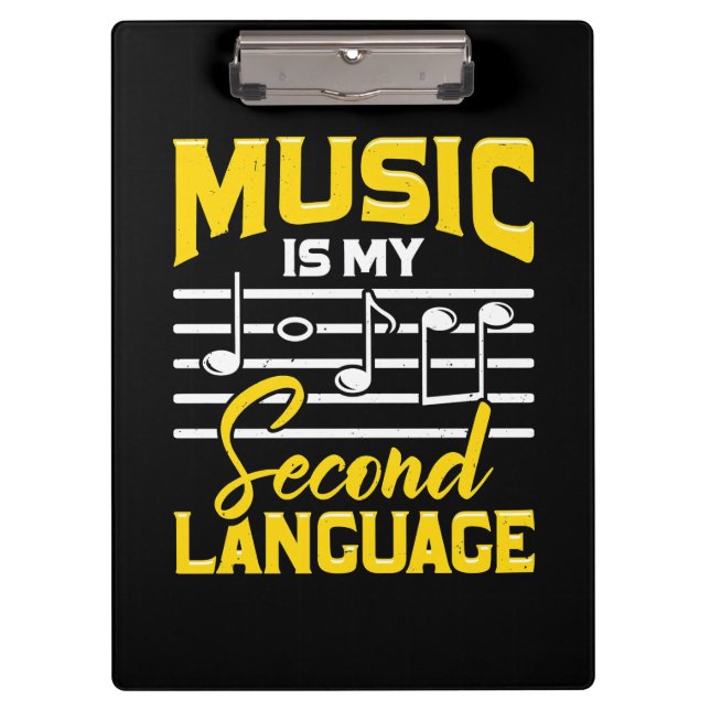 Teacher Music Is My Second Language Clipboard (Front)