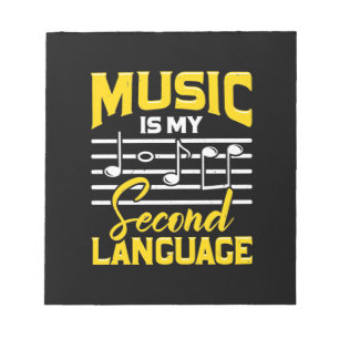 Teacher Music Is My Second Language Notepad