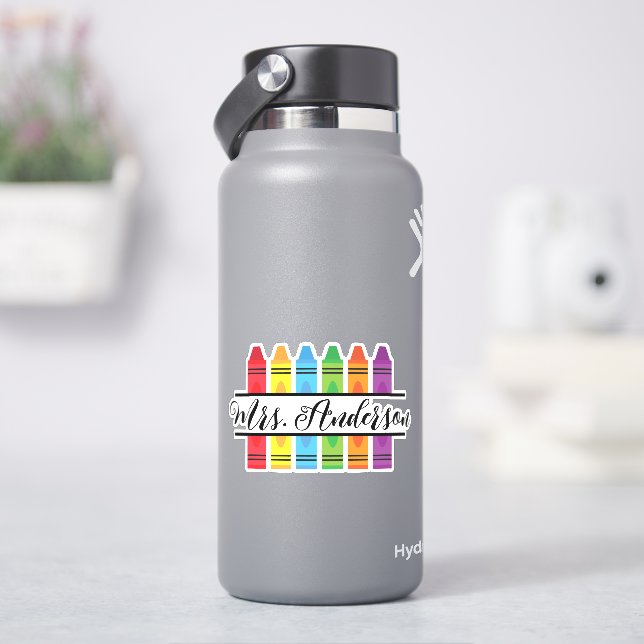 Teacher Name Monogram with Crayons (HydroFlask)