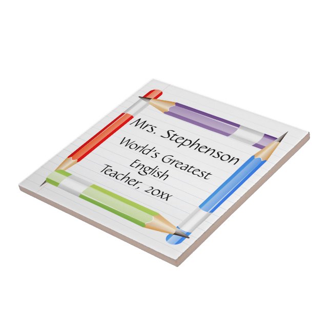 Teacher Name Plaque or Great Teacher Award Coaster (Side)