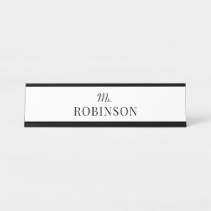 Teacher Name Simple Minimalist Desk Name Plate