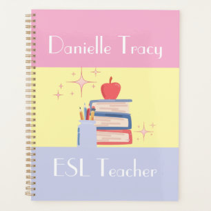 Teacher Name & Speciality/Grade Colourful Custom Planner