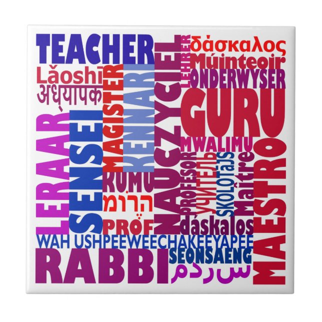 Teacher Names Ceramic Tile (Front)