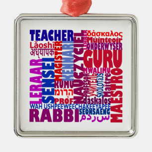 Teacher Names Metal Ornament