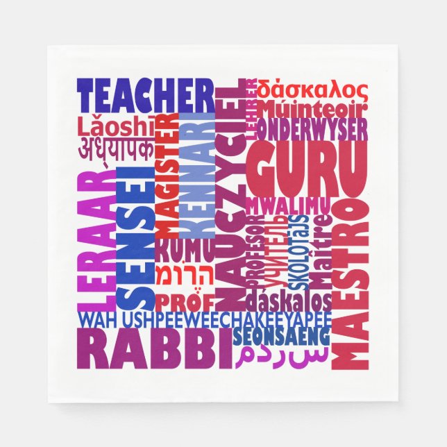 Teacher Names Napkin (Front)