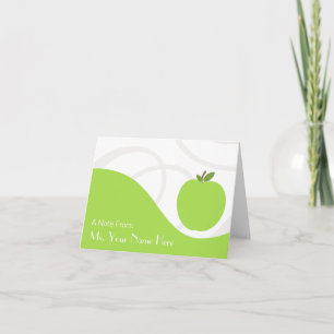 Teacher Note Card - Green Apple