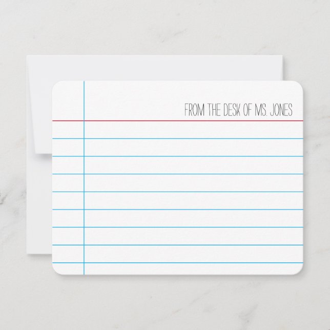 Teacher - Note Cards (Customise) (Front)