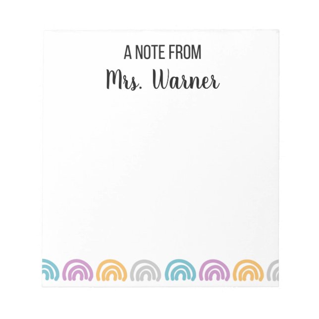 Teacher Note- Personalised Notepad (Front)