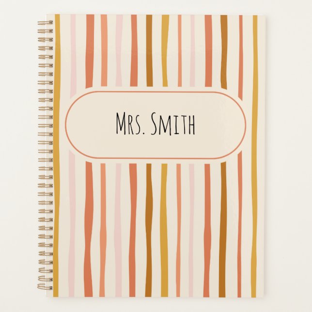 teacher notebook, personalised teacher gift, custo planner (Front)
