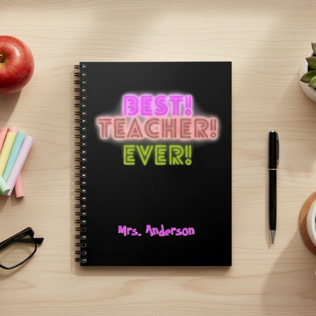 Teacher Notebook with Neon Writing / Neon Script (Creator Uploaded)