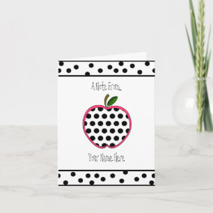 Teacher Notecard - Polka Dot Apple