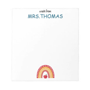 Teacher Notepad – A Note from Rainbow Design