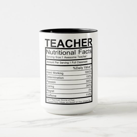 Download Teacher Nutritional Facts Mug | Zazzle.com.au