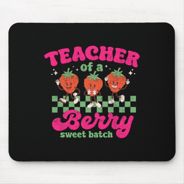 Teacher Of A Berry Sweet Tch Fun Strawberry Design Mouse Pad (Front)