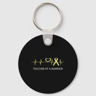 Teacher Of A Warrior Childhood Cancer Awareness 1  Key Ring