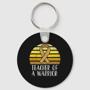 Teacher Of A Warrior Childhood Cancer Awareness Key Ring
