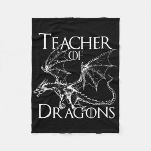 Teacher Of Dragons Funny Quotes Bookish Book Lover Fleece Blanket