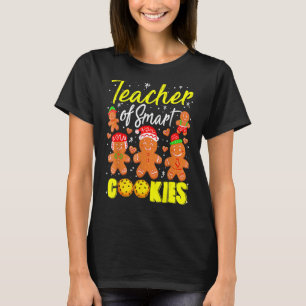 Teacher Of Smart Cookies Christmas Xmas Pajama Gin T-Shirt