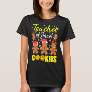Teacher of Smart Cookies Christmas Xmas Pajama Gin T-Shirt