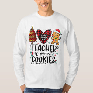 Teacher of Smart Cookies Funny Christmas Buffalo P T-Shirt