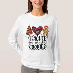 Teacher of Smart Cookies Funny Christmas Buffalo P T-Shirt