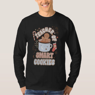 Teacher Of Smart Cookies Groovy Gingerbread Cookie T-Shirt