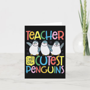 Teacher Of The Cutest Penguins Funny Penguin Back  Card