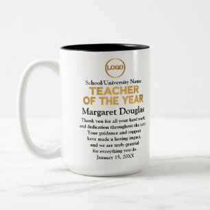 Teacher of the Year Appreciation Gold & Black Two-Tone Coffee Mug