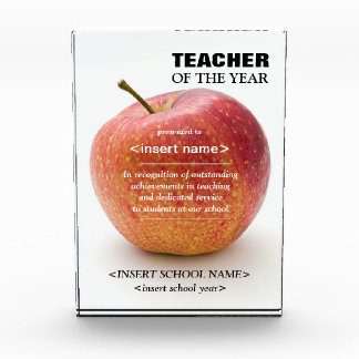 Teacher of the Year Award Photo Block
