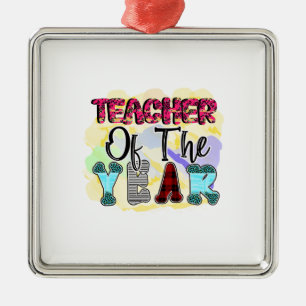Teacher Of The Year Metal Ornament