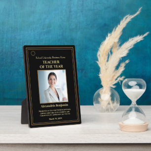 Teacher of the Year Photo Gold Personalise Award   Plaque