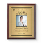 Teacher of the Year Photo Logo Gold Personalise  