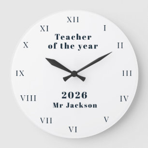 Teacher of the Year School Award Large Clock