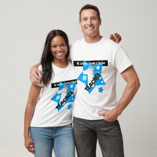 TEACHER of the YEAR Star Burst and Colour Bar V10 T-Shirt