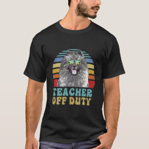 Teacher Off Duty Funny Keeshonden Dog Summer T-Shirt