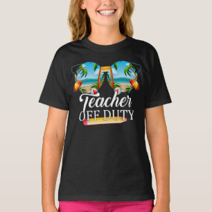 Teacher Off Duty Sunglasses Beach Sunset Funny T-Shirt
