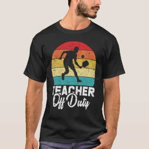 Teacher Off Duty Sunset Vintage Pickleball Teache T-Shirt