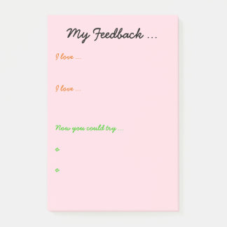 Teacher or student feedback post-it notes