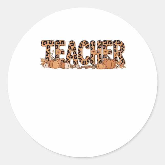 teacher Oversized T-Shirt Classic Round Sticker (Front)