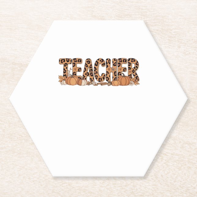 teacher Oversized T-Shirt Paper Coaster (Front)