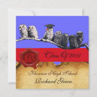 TEACHER OWL GRADUATION PARCHMENT WAX SEAL MONOGRAM