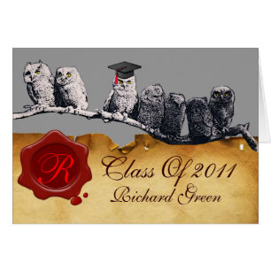 TEACHER OWLGRADUATION PARCHMENT WAX SEAL MONOGRAM