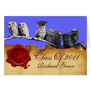 TEACHER OWLGRADUATION  PARCHMENT WAX SEAL MONOGRAM