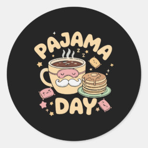 Teacher Pajama Day Shirt, Funny Cloud Sleepover Sc Classic Round Sticker
