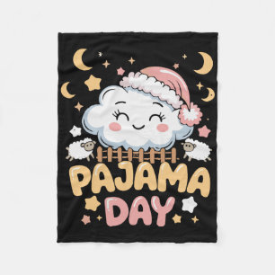 Teacher Pajama Day Shirt, Funny Cloud Sleepover Sc Fleece Blanket