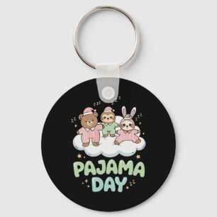 Teacher Pajama Day Shirt, Funny Cloud Sleepover Sc Key Ring