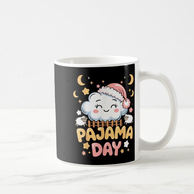 Teacher Pajama Day Shirt, Funny Cloud Sleever Scho Coffee Mug (Right)