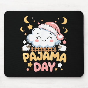 Teacher Pajama Day Shirt, Funny Cloud Sleever Scho Mouse Pad