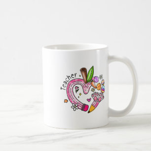 Teacher Pencil Apple Bunny Eggs Easter Day Teacher Coffee Mug